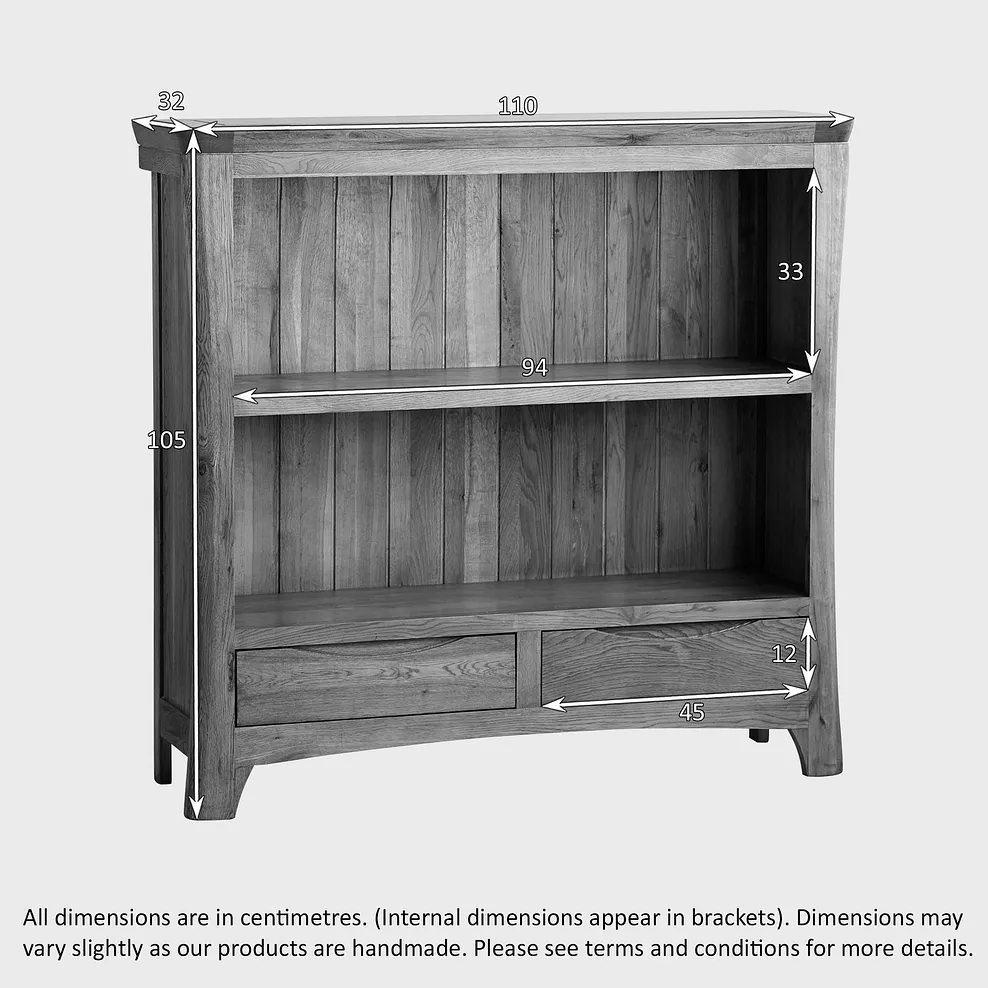 Renwick Rustic Natural Solid Oak Small Bookcase