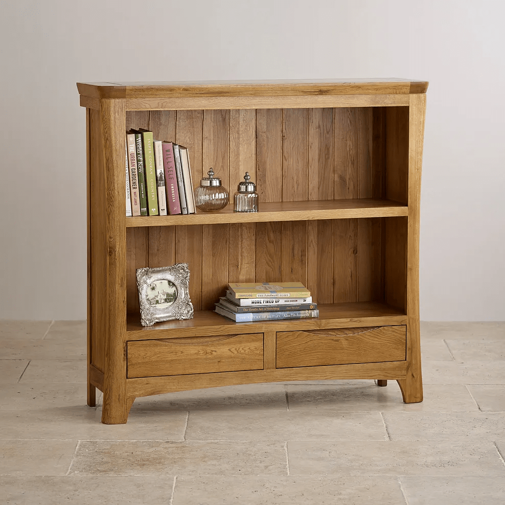 Renwick Rustic Natural Solid Oak Small Bookcase