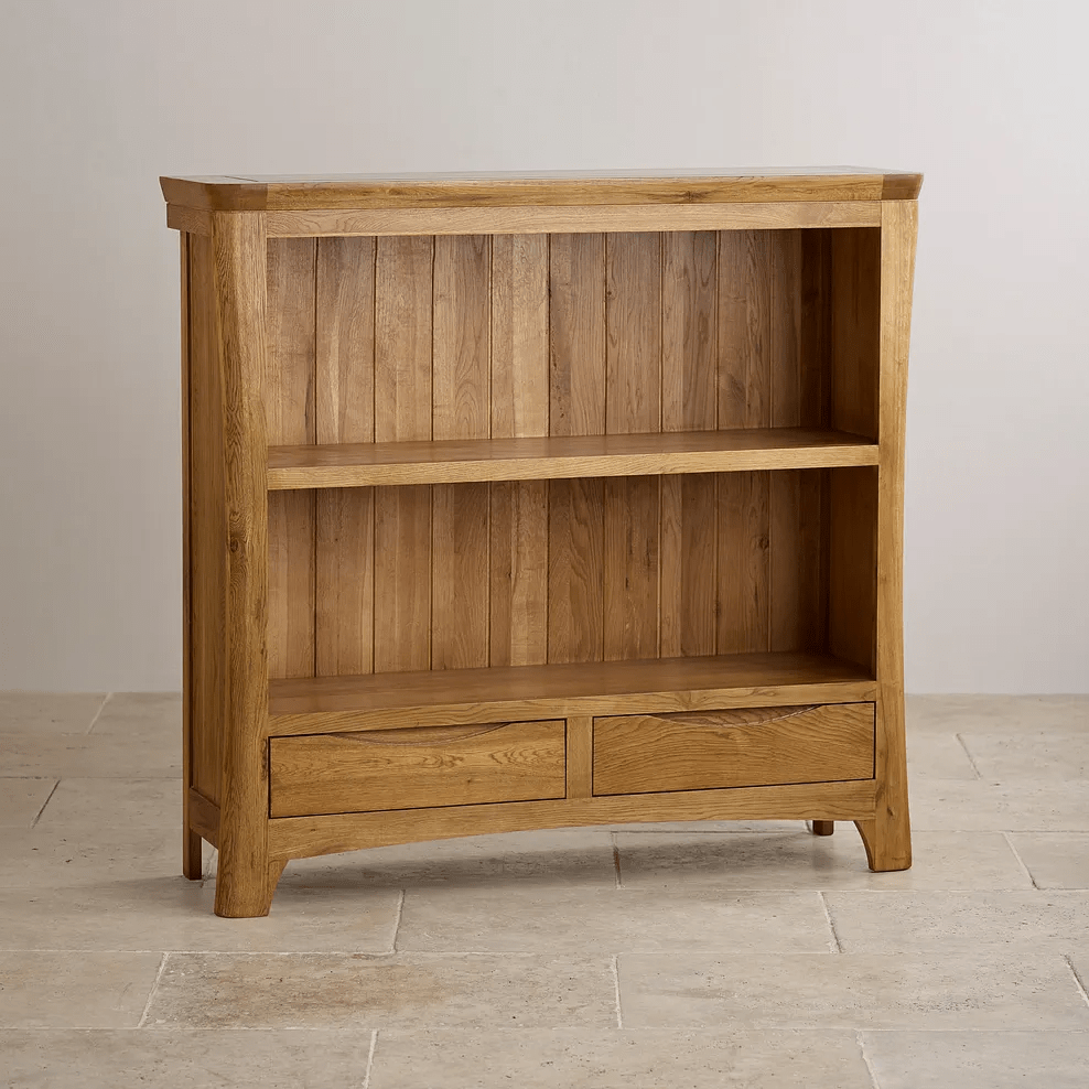 Renwick Rustic Natural Solid Oak Small Bookcase - Oak Furniture Store & Sofas