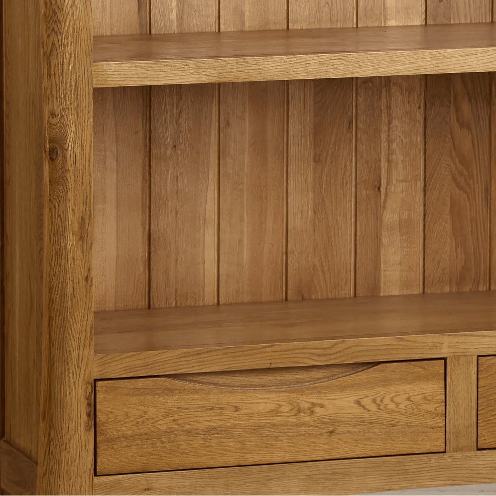 Renwick Rustic Natural Solid Oak Small Bookcase