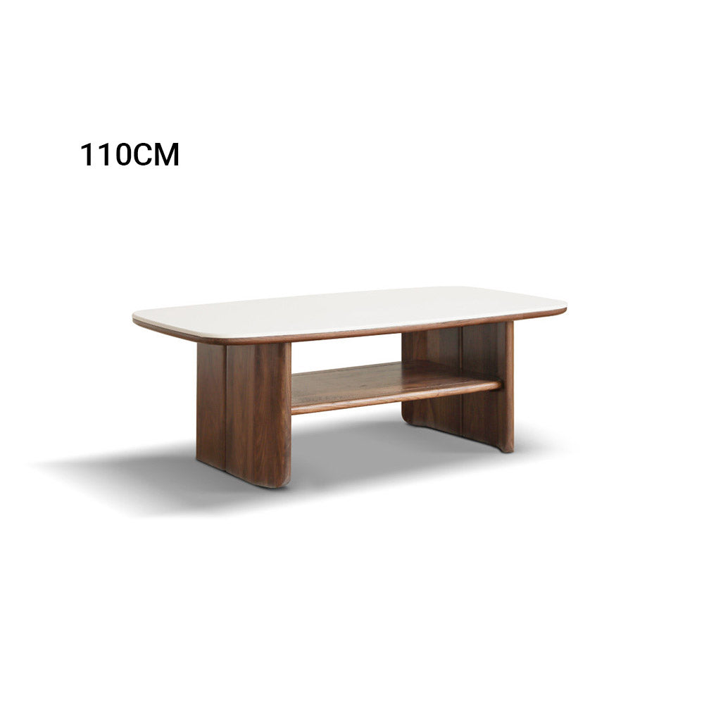 Riano Natural Solid Walnut Coffee Table with Ceramic Top