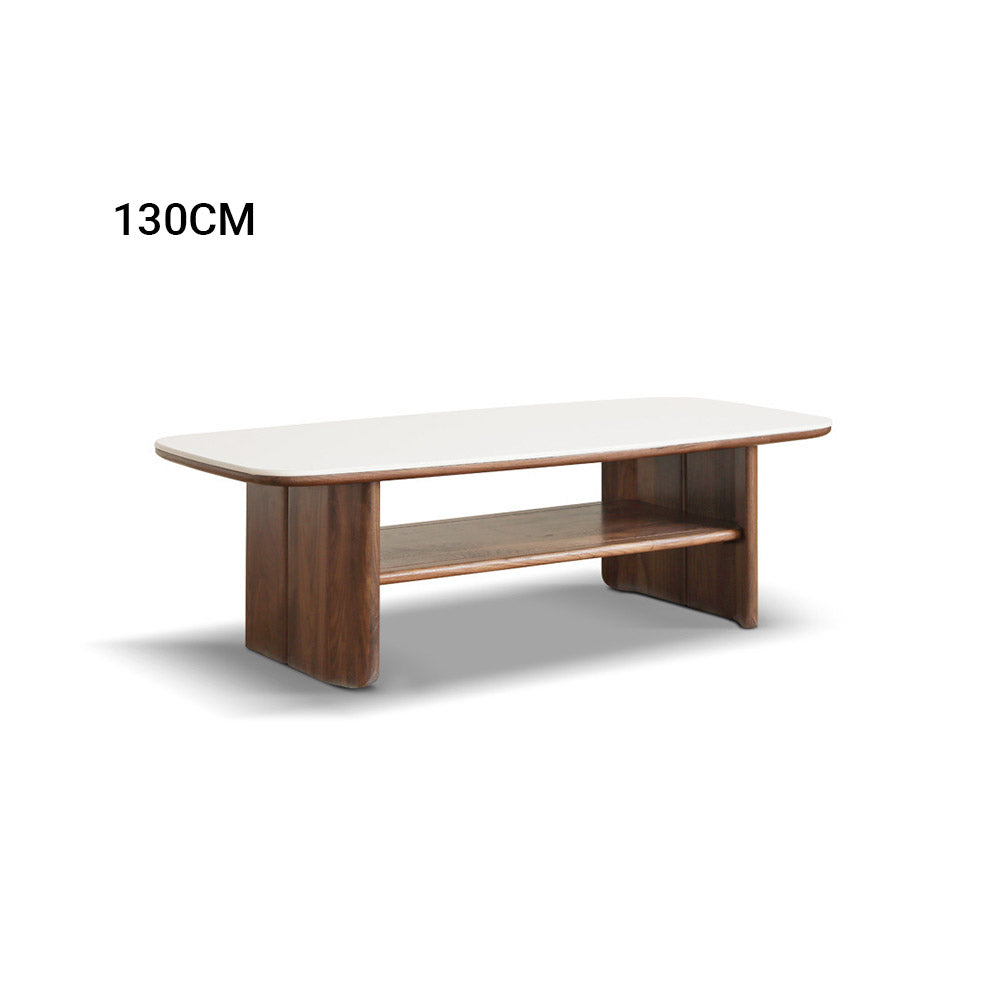 Riano Natural Solid Walnut Coffee Table with Ceramic Top