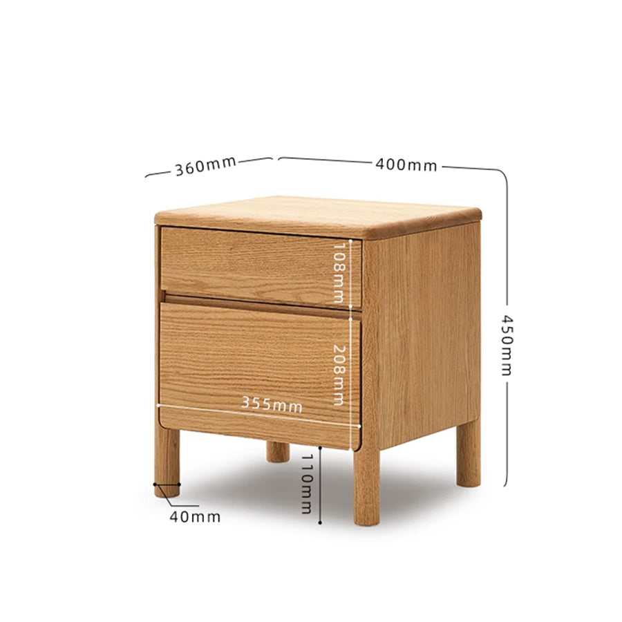 Riga Natural Solid Oak Bedside Table