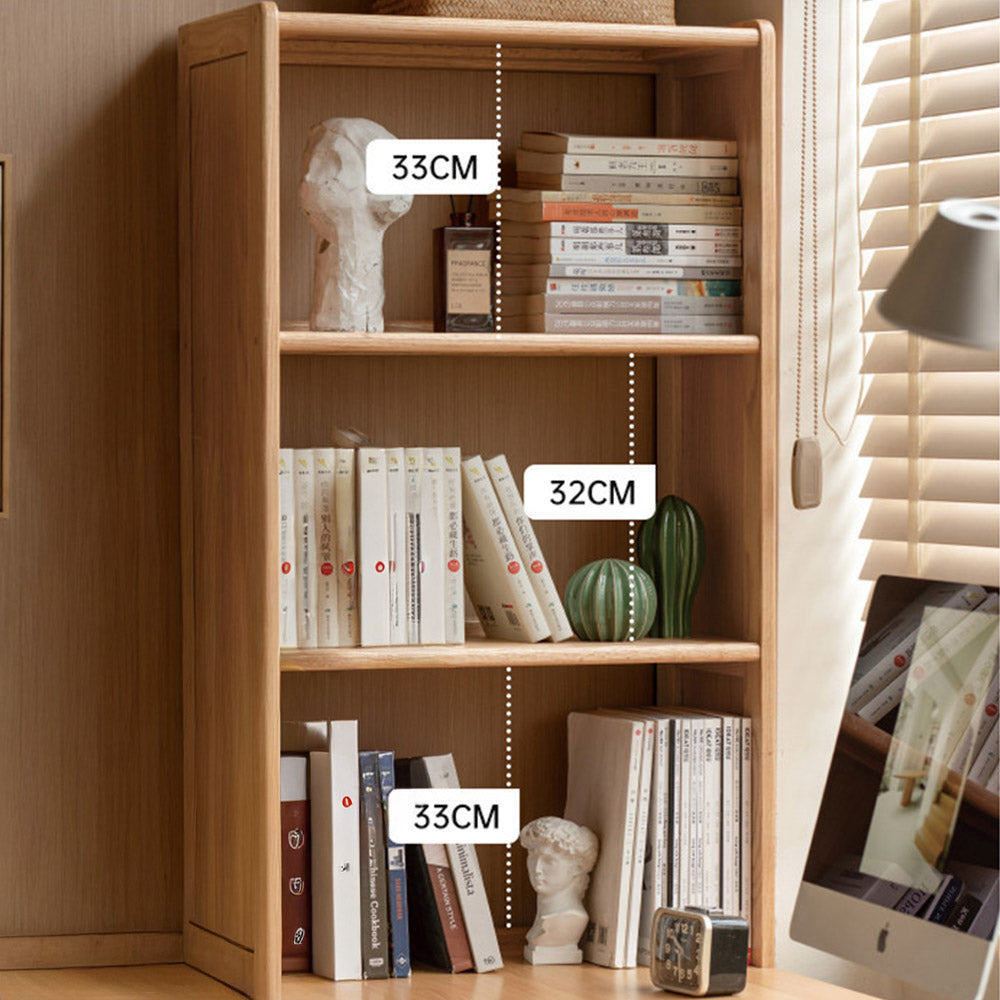 Rocca Natural Solid Oak Desk with Side Shelves