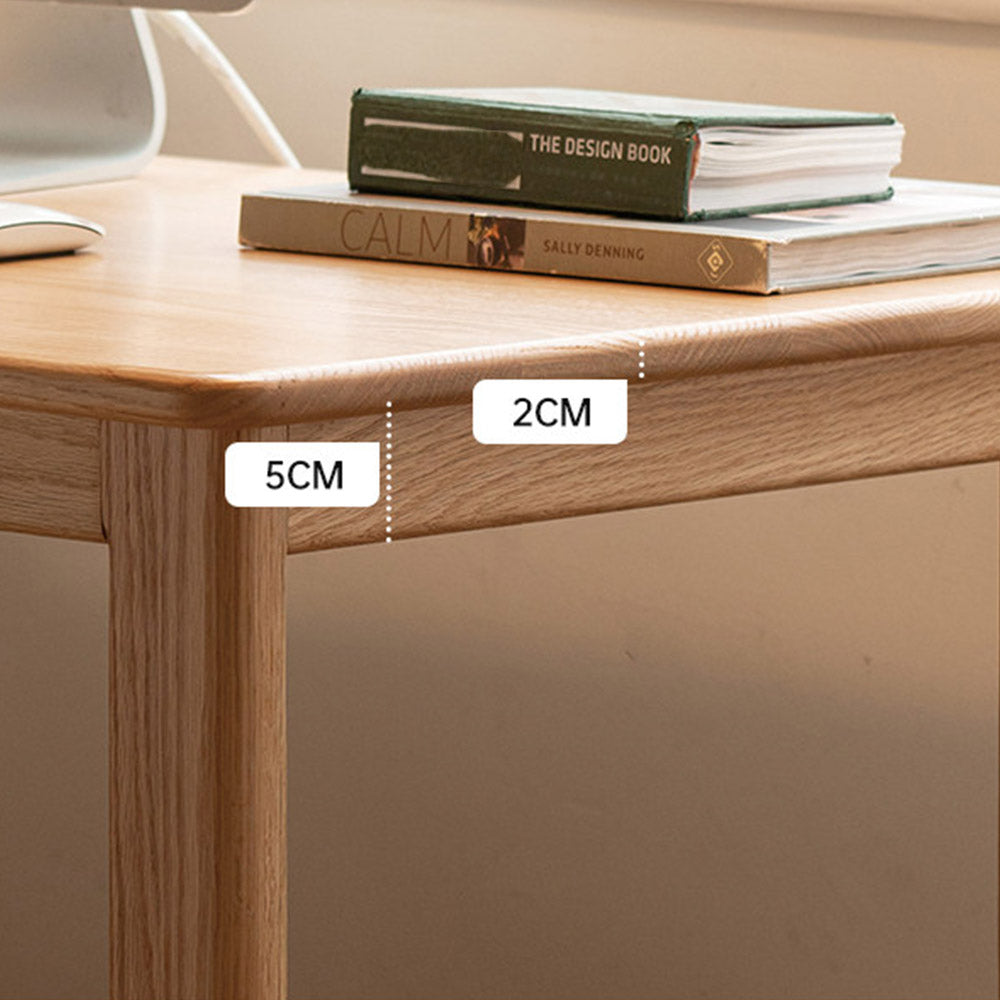Rocca Natural Solid Oak Desk with Side Shelves