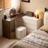 Rochester Solid Rubber Wood Extending Turning Dressing Table with Chest of Drawers