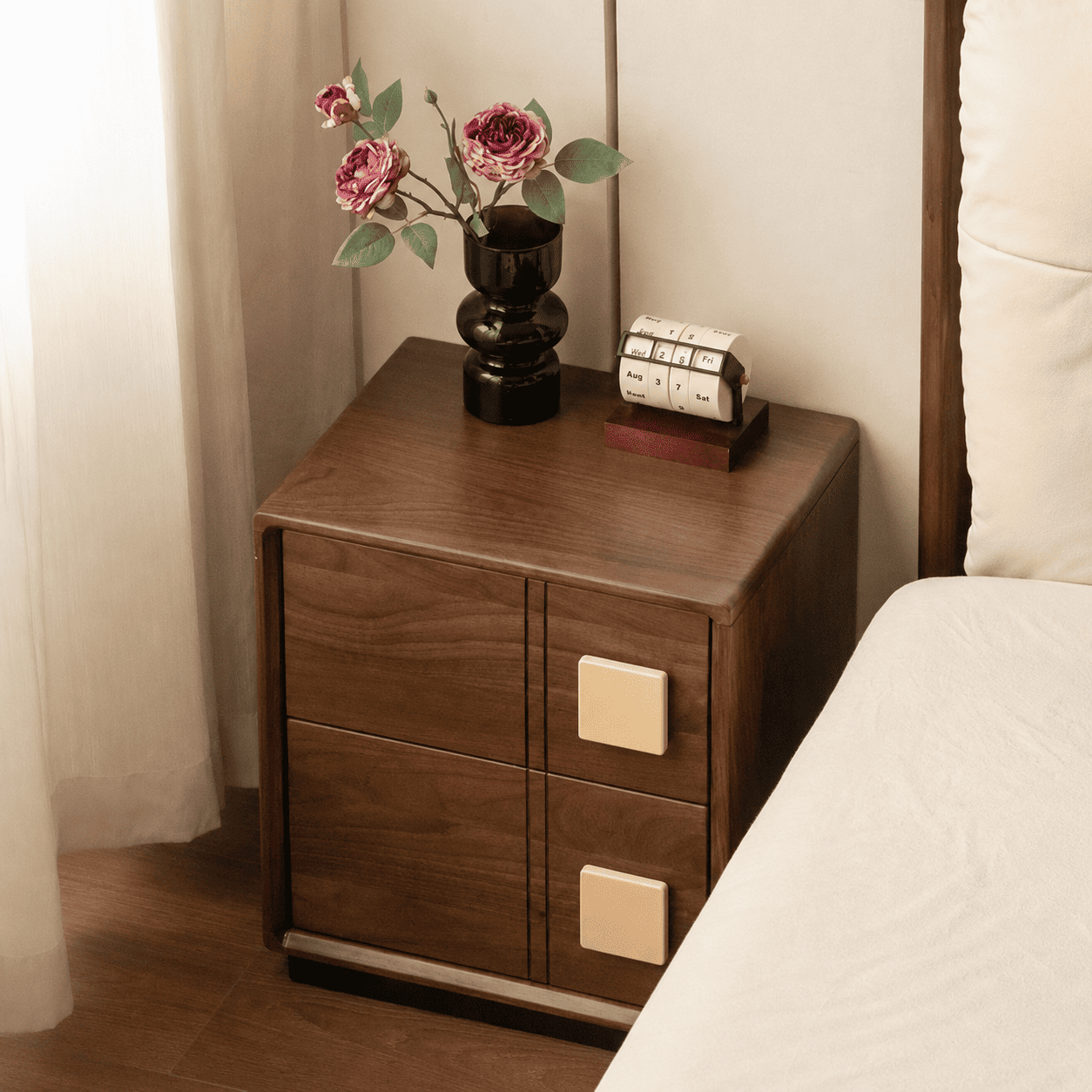 Fontana Natural Solid Hardwood Bedside Table