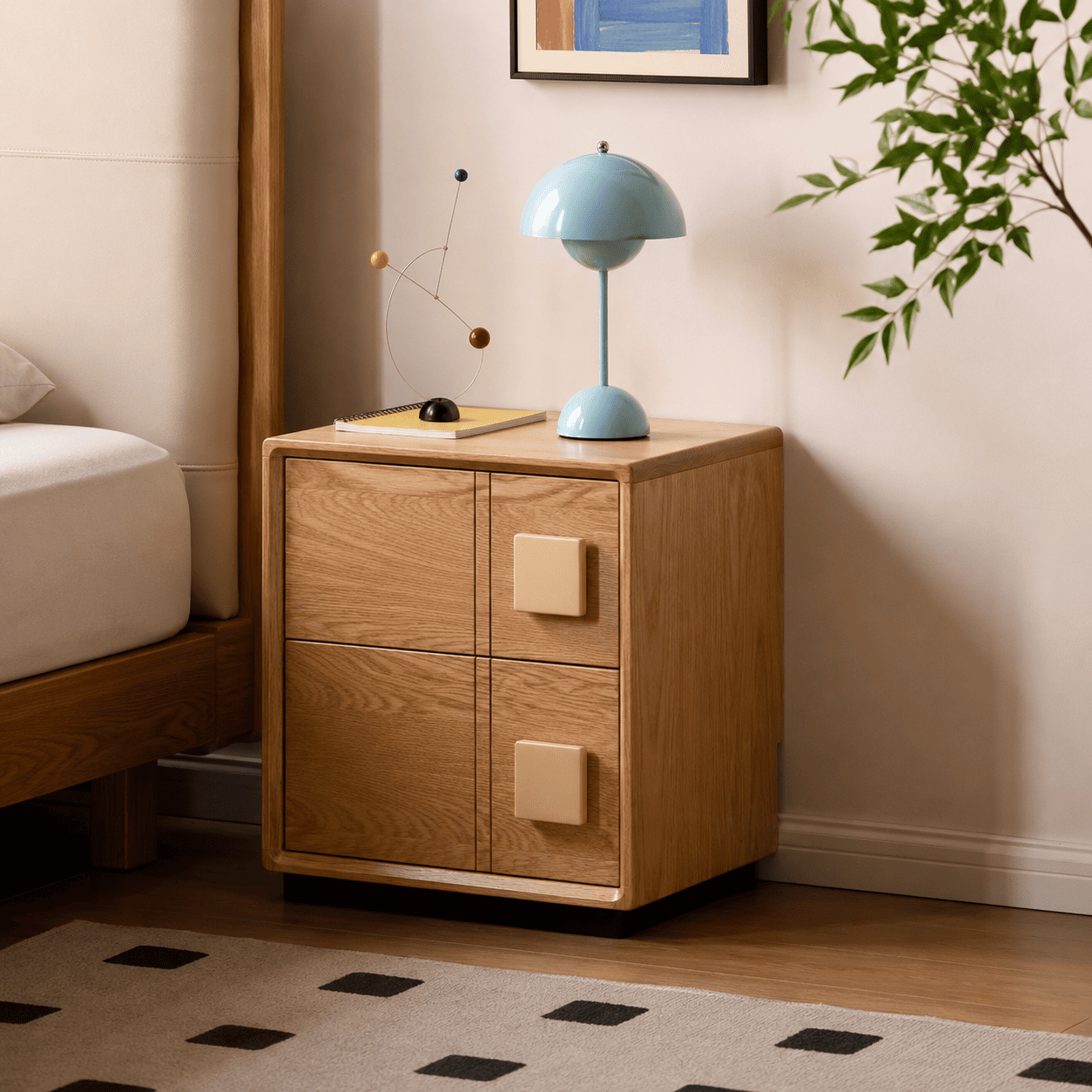 Fontana Natural Solid Hardwood Bedside Table