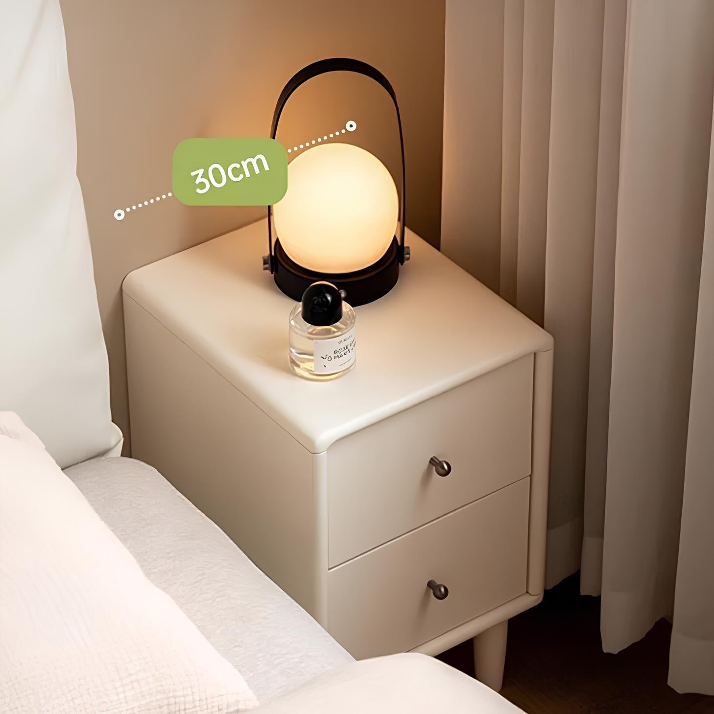Roding Natural Solid Rubber Wood Bedside Table