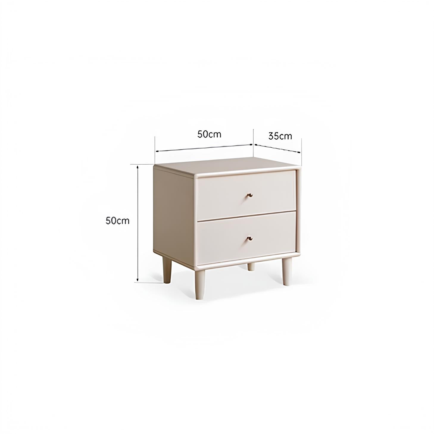 Roding Natural Solid Rubber Wood Bedside Table