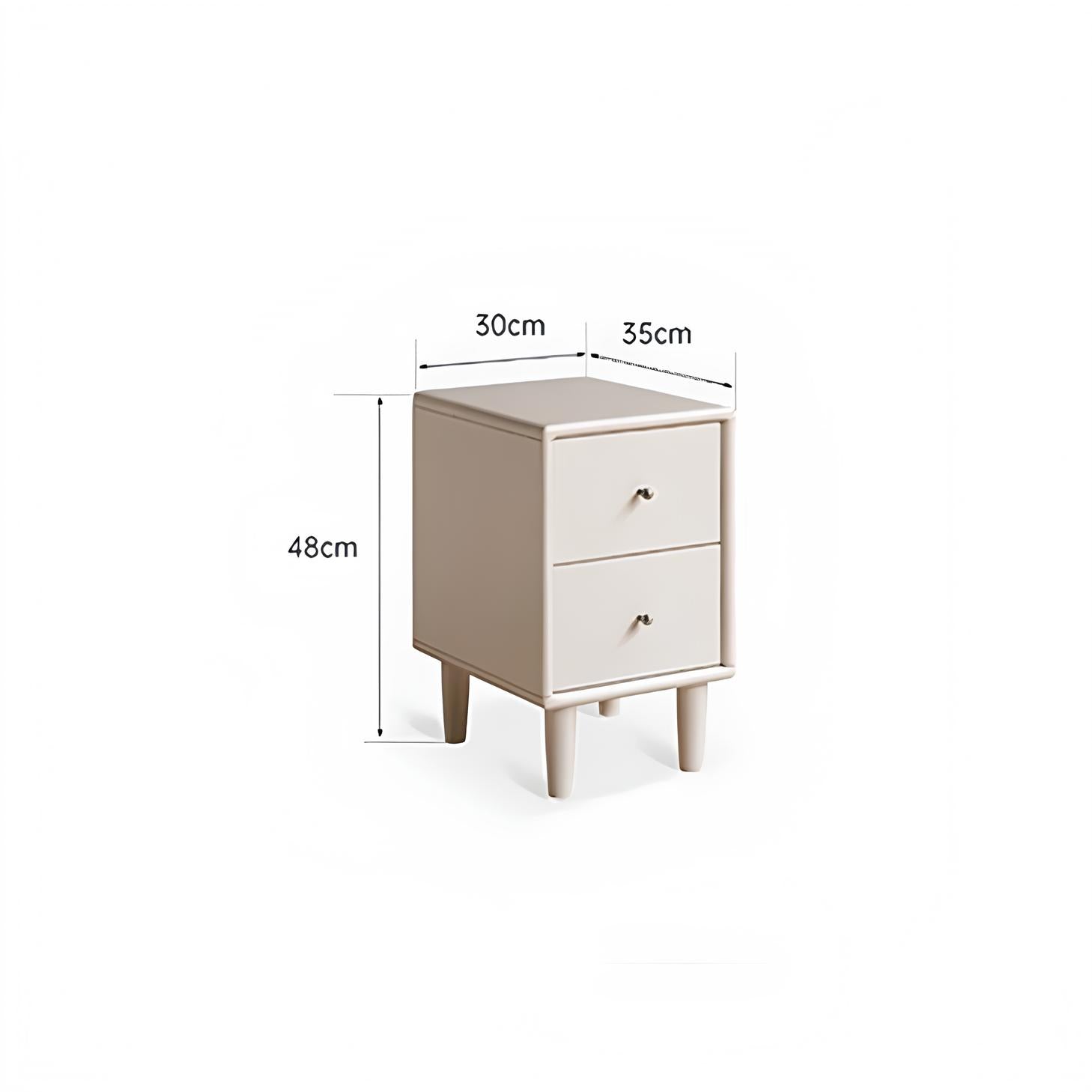 Roding Natural Solid Rubber Wood Bedside Table