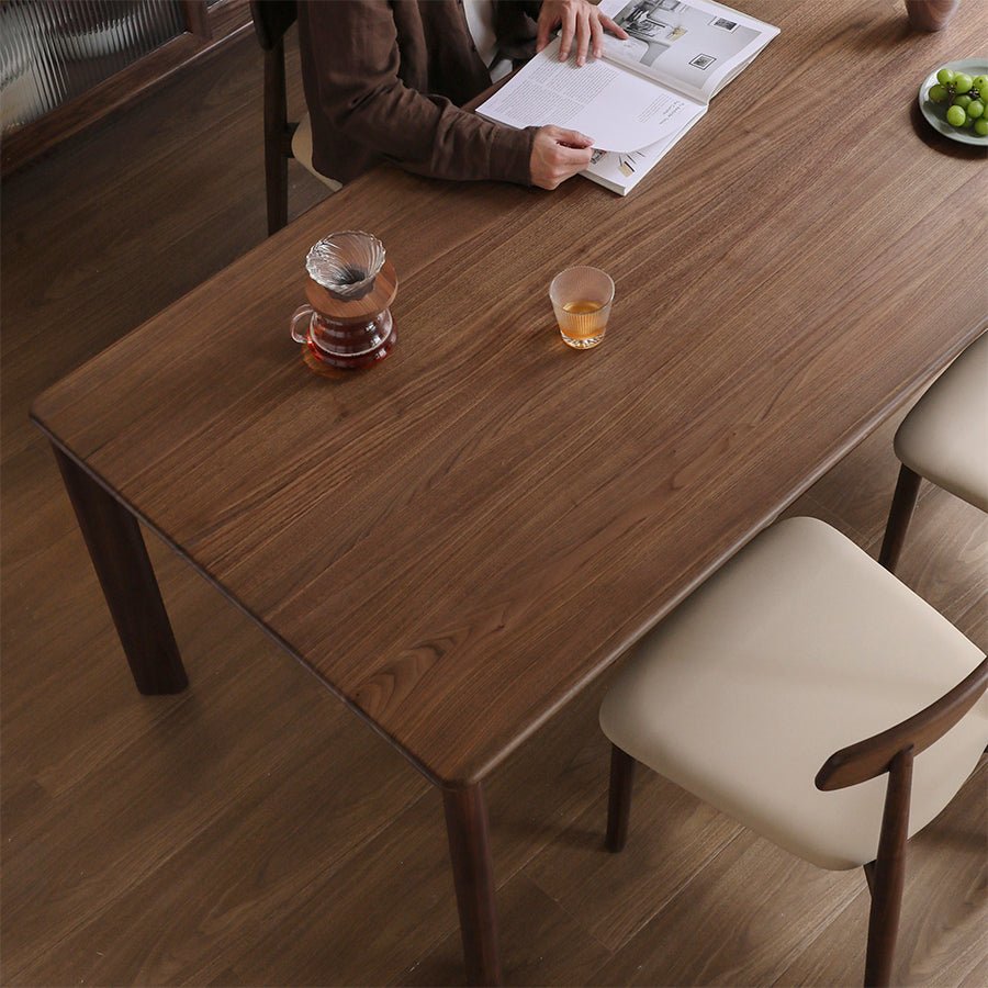 Roselle Natural Solid Walnut Dining Table | Oak Furniture Store