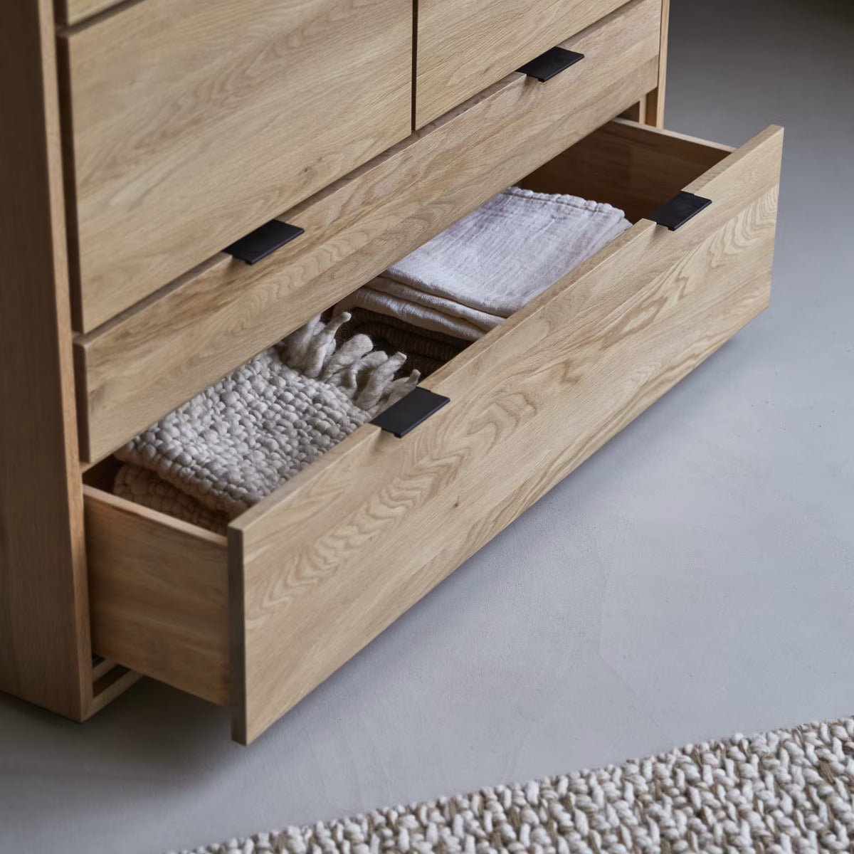 Rouen Natural Solid Oak Chest of Drawers - Oak Furniture Store