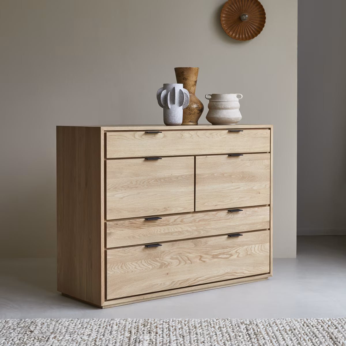 Rouen Natural Solid Oak Chest of Drawers - Oak Furniture Store