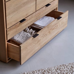 Rouen Natural Solid Oak Chest of Drawers - Oak Furniture Store