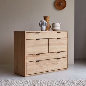 Rouen Natural Solid Oak Chest of Drawers - Oak Furniture Store