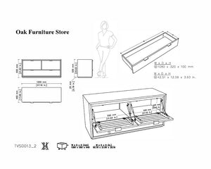 Rouen Natural Solid Oak Small TV Stand - Oak Furniture Store