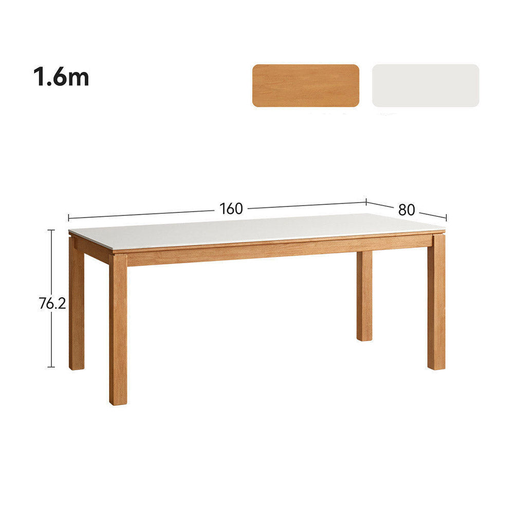 Cesena Natural Solid Rubber Wood Dining Table with Ceramic Top