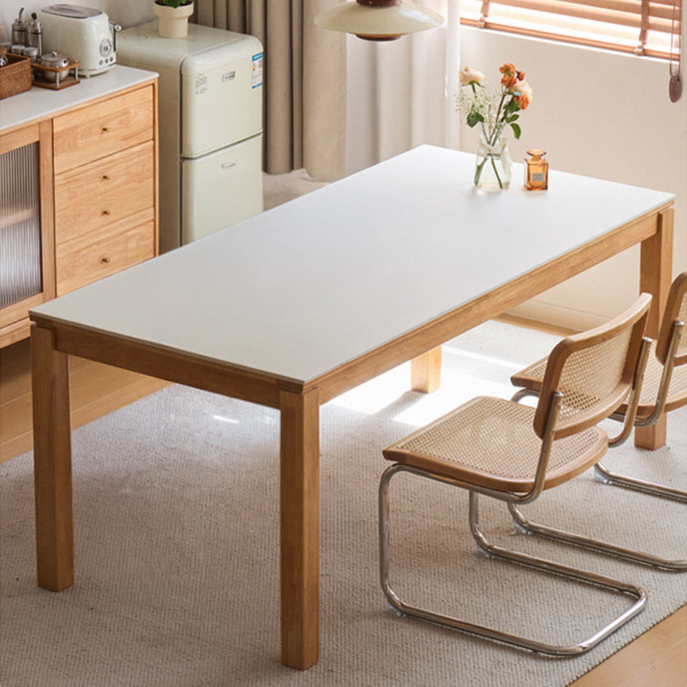 Cesena Natural Solid Rubber Wood Dining Table with Ceramic Top