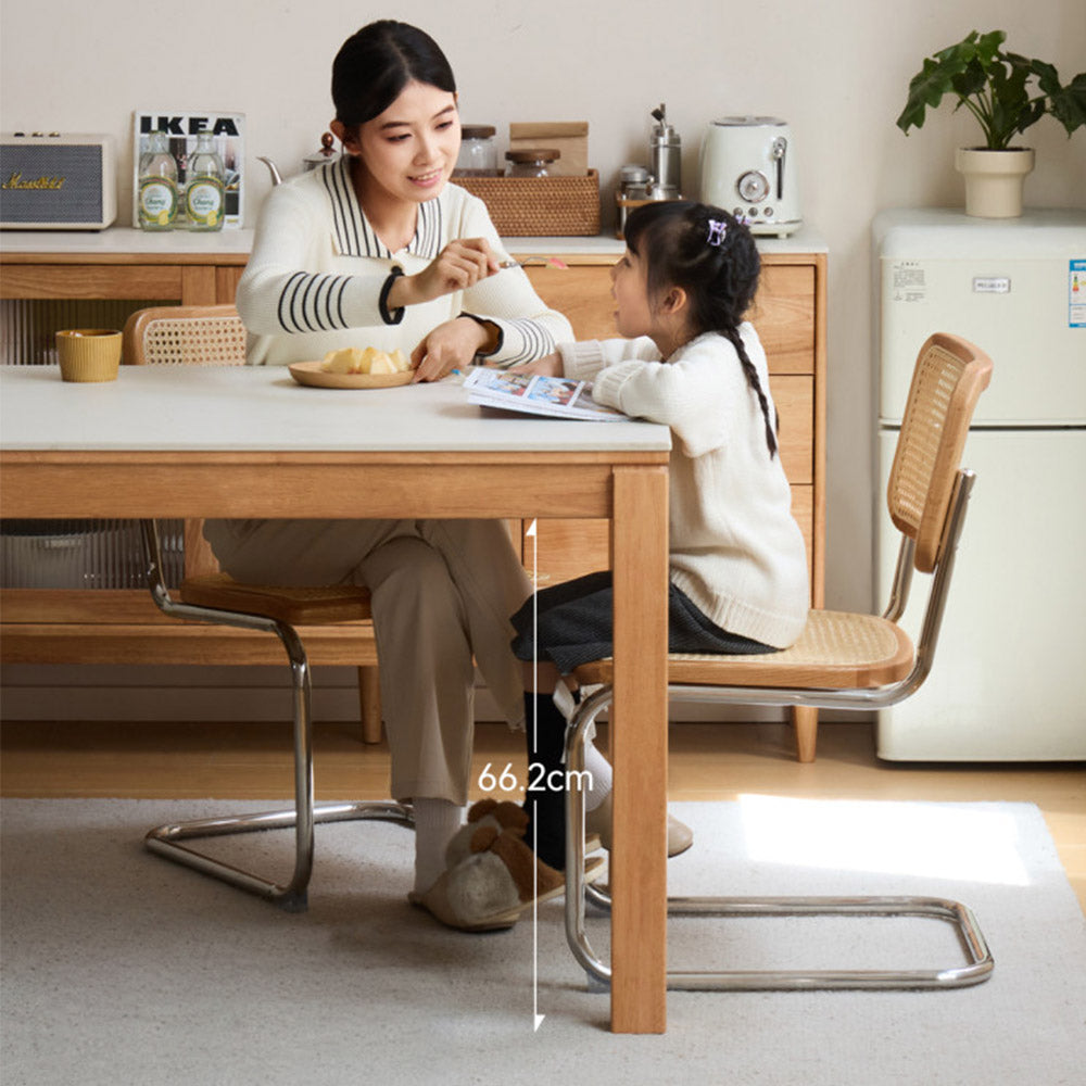 Cesena Natural Solid Rubber Wood Dining Table with Ceramic Top