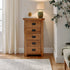 Rustic Country Solid Oak 5 Drawers Tallboy