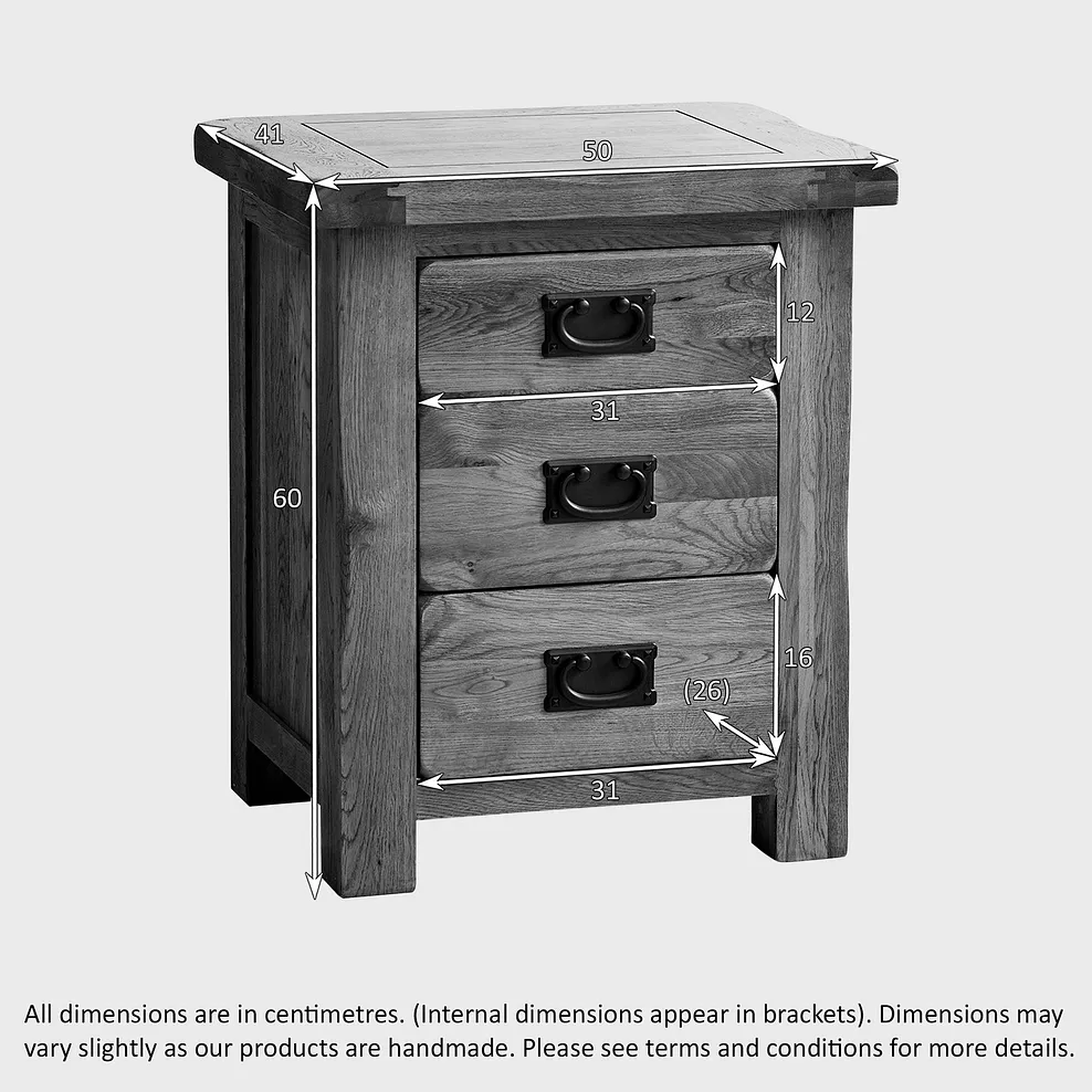 Rustic Country Solid Oak Bedside Table | Oak Furniture Store