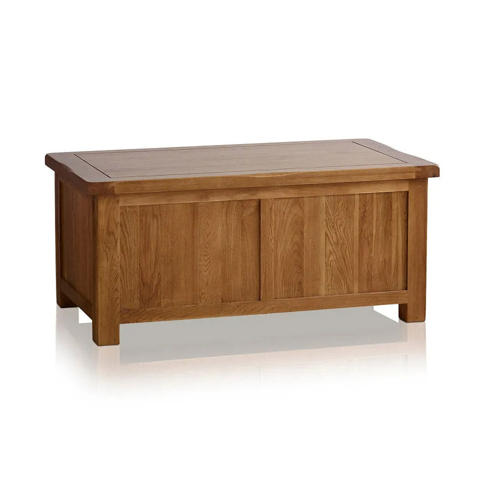 Rustic Country Solid Oak Blanket Box