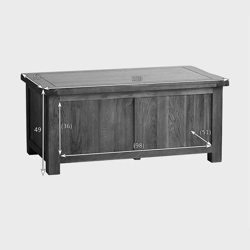 Rustic Country Solid Oak Blanket Box