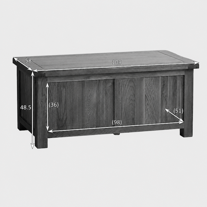 Rustic Country Solid Oak Blanket Box