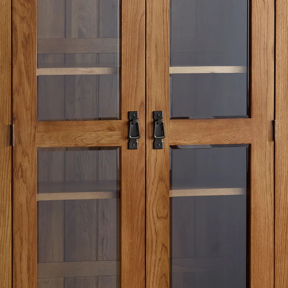 Rustic Country Solid Oak Display Cabinet