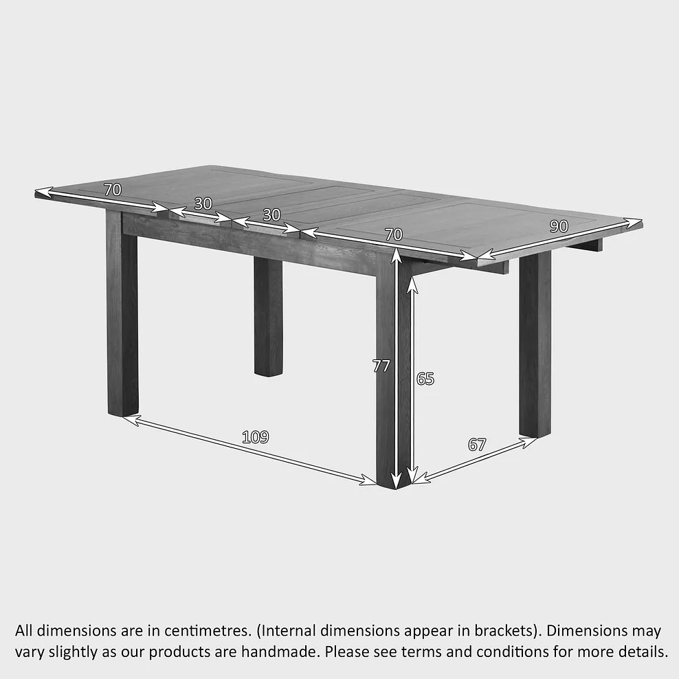 Rustic Country Solid Oak Extending Dining Table
