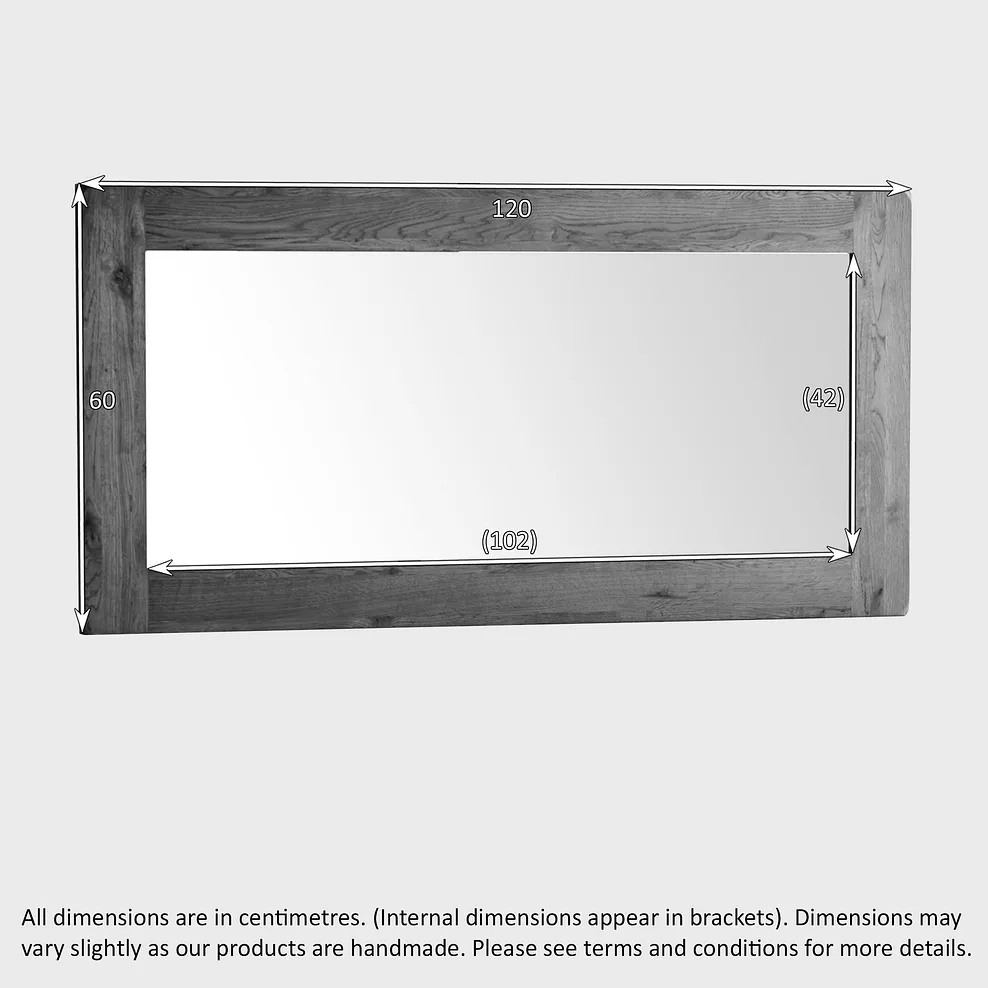 Rustic Country Solid Oak Large Mirror | Oak Furniture Store