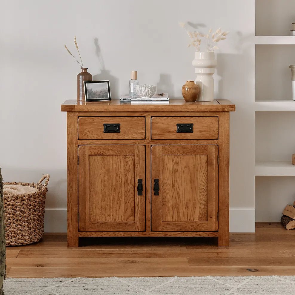 Rustic Country Solid Oak Small Sideboard | Oak Furniture Store
