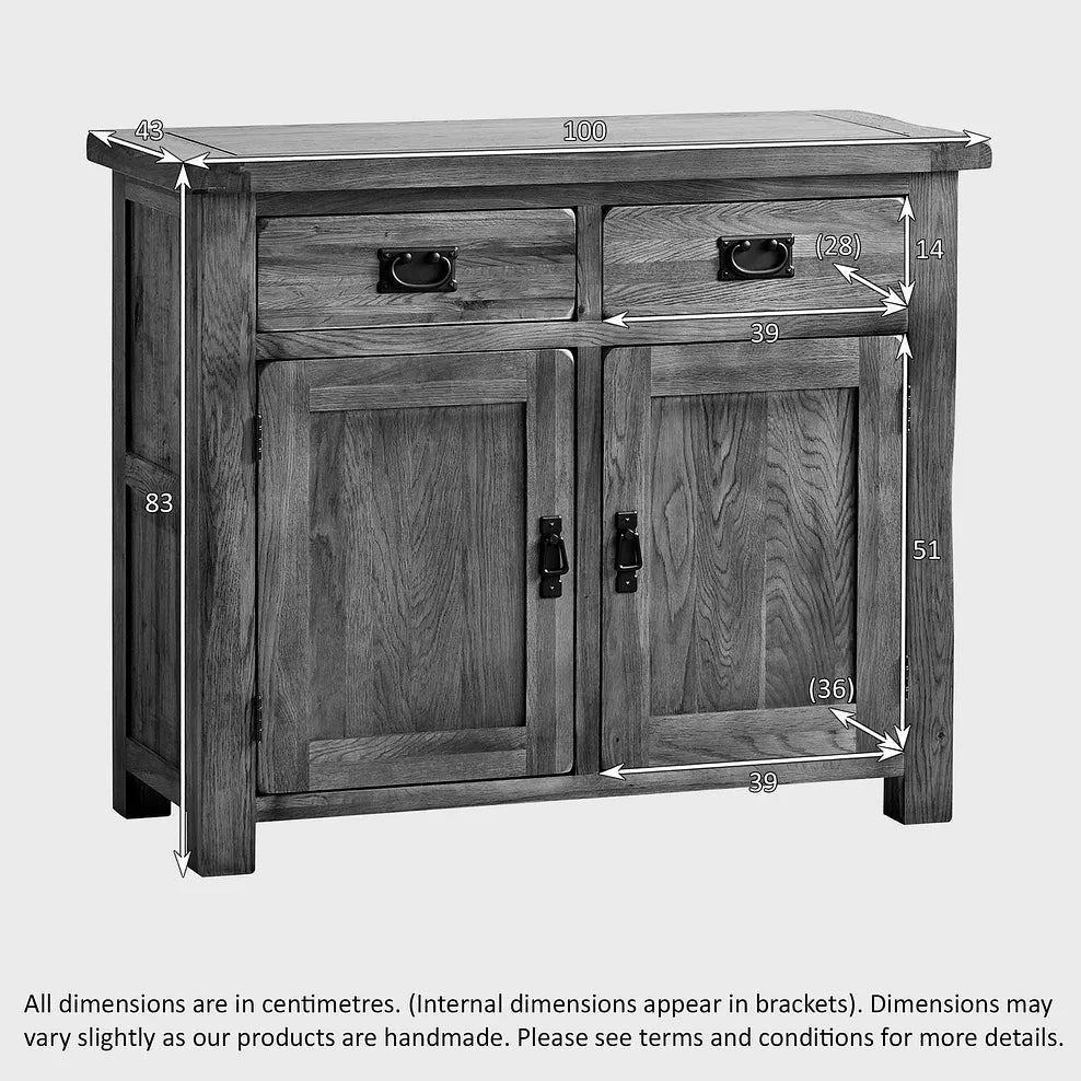 Rustic Country Solid Oak Small Sideboard | Oak Furniture Store