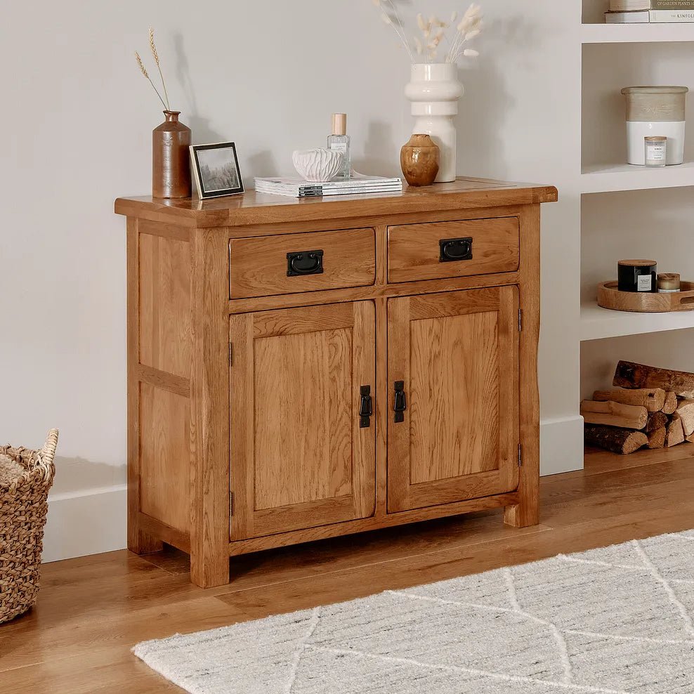 Rustic Country Solid Oak Small Sideboard | Oak Furniture Store
