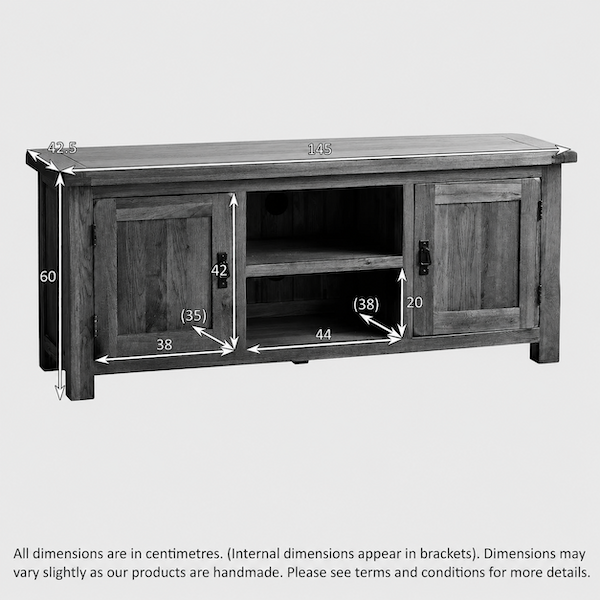 Rustic Country Solid Oak TV Unit