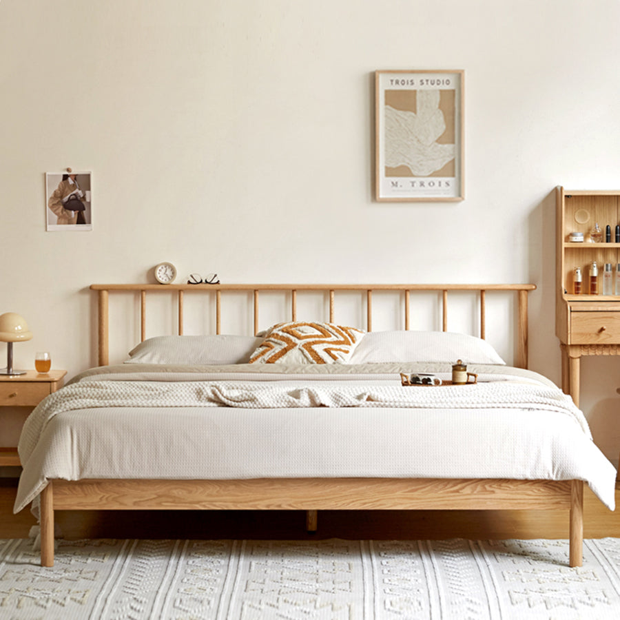 Salos Natural Solid Oak Bed Frame