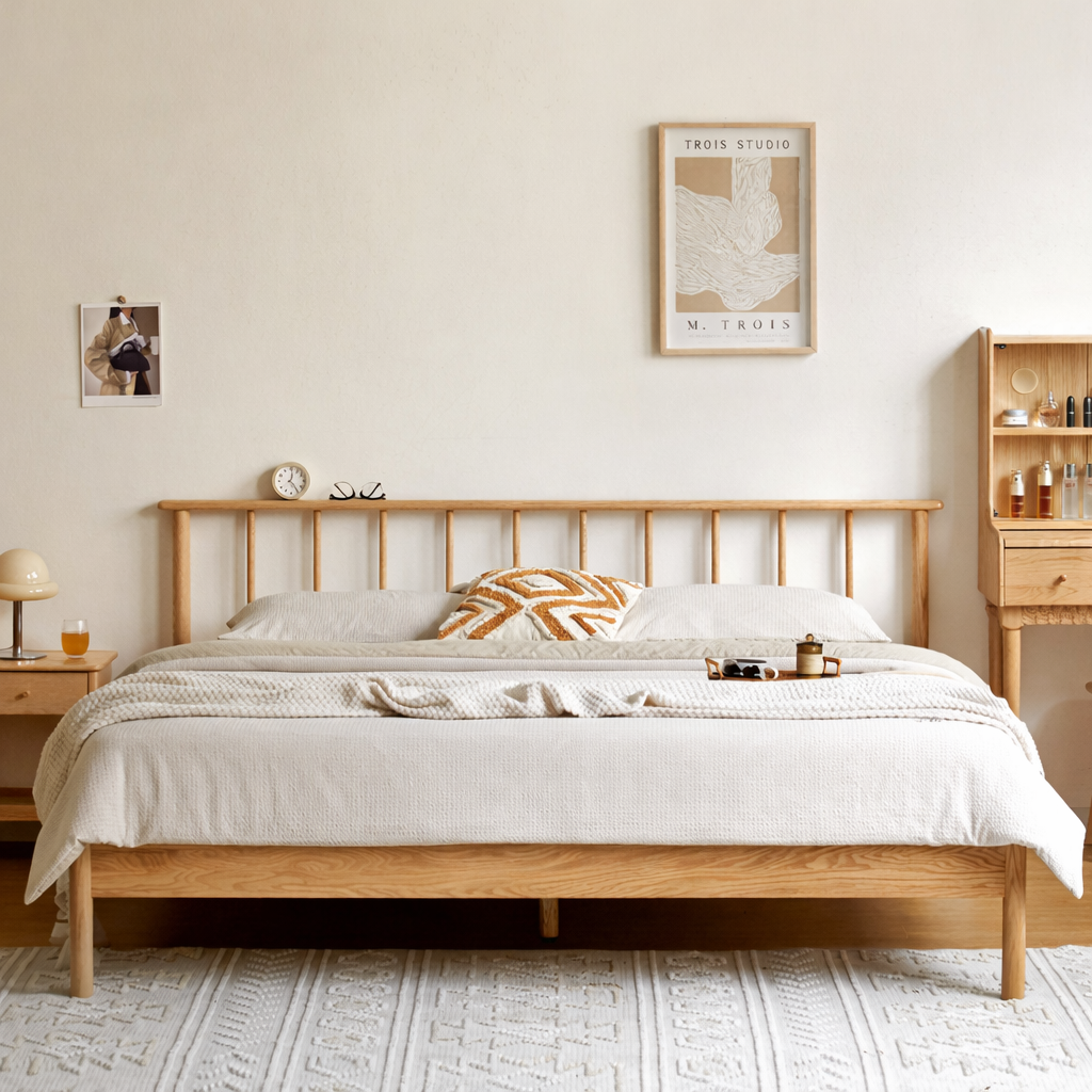 Salos Natural Solid Oak Bed Frame
