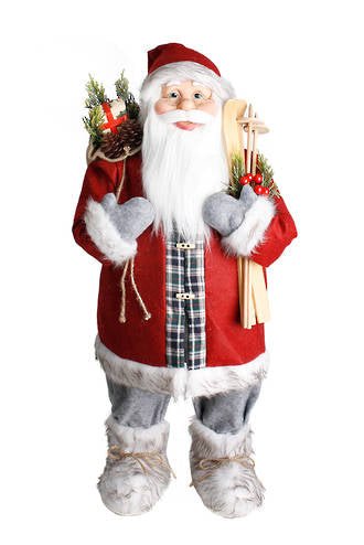 Santa Red Plaid with Skis 80CM FXS560 - 80 - Oak Furniture Store