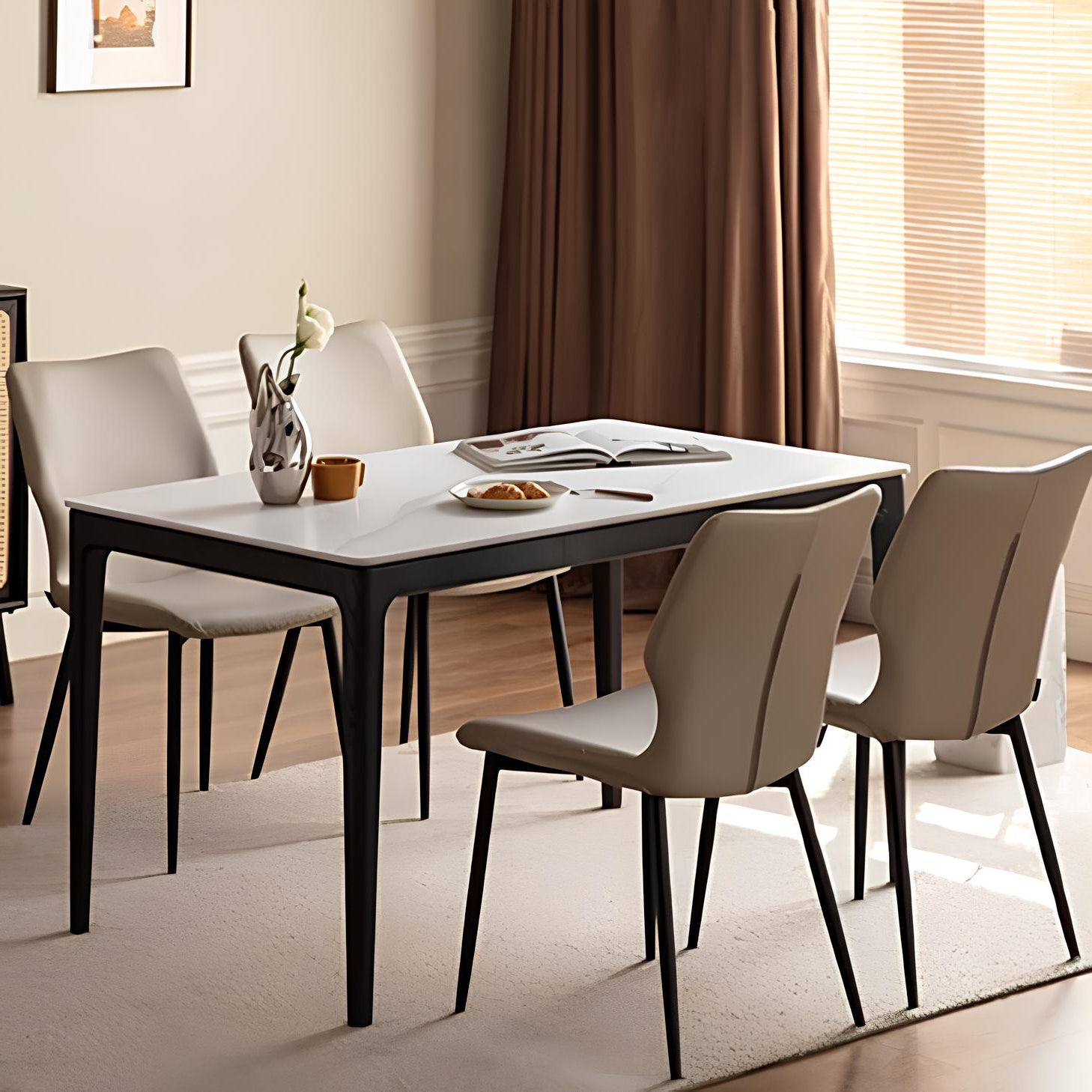 Seattle Charcoal Solid Oak Dining Table With Ceramic Top