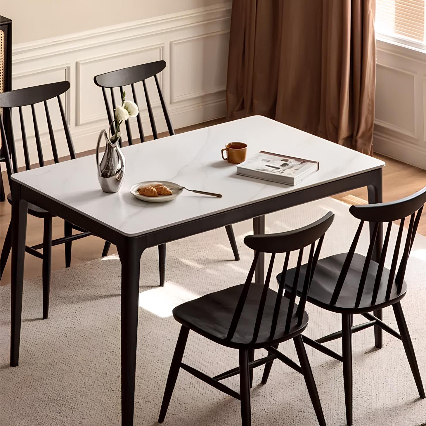 Seattle Charcoal Solid Oak Dining Table With Ceramic Top