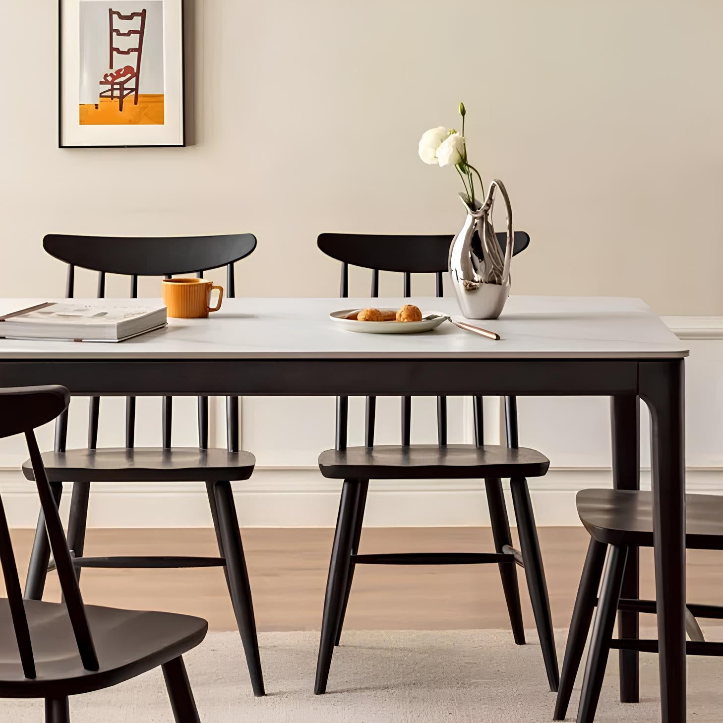 Seattle Charcoal Solid Oak Dining Table With Ceramic Top