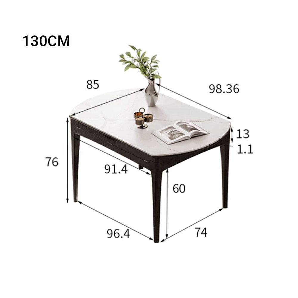 Seattle Charcoal Solid Oak Extendable Dining Table with Ceramic Top