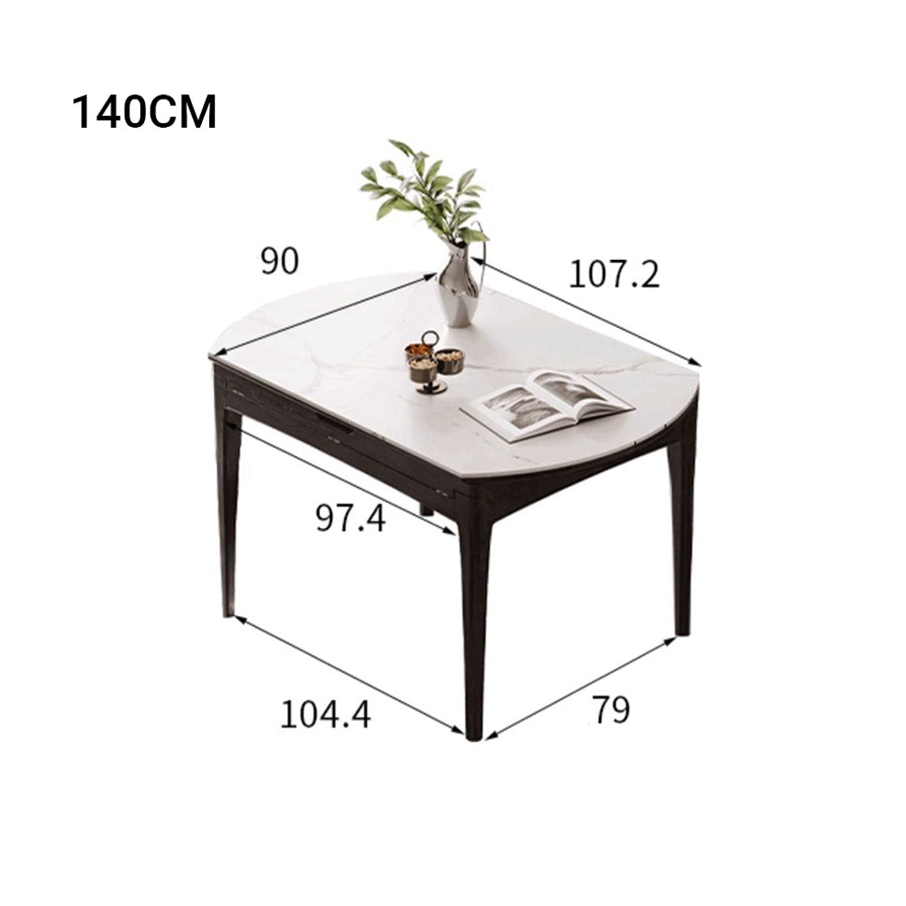 Seattle Charcoal Solid Oak Extendable Dining Table with Ceramic Top