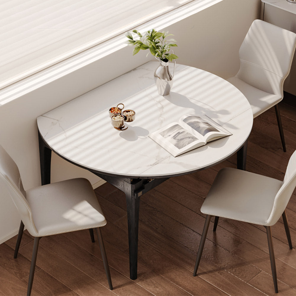 Seattle Charcoal Solid Oak Extendable Dining Table with Ceramic Top