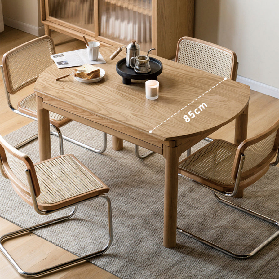 Seattle Natural Solid Ash Round Extendable Dining Table