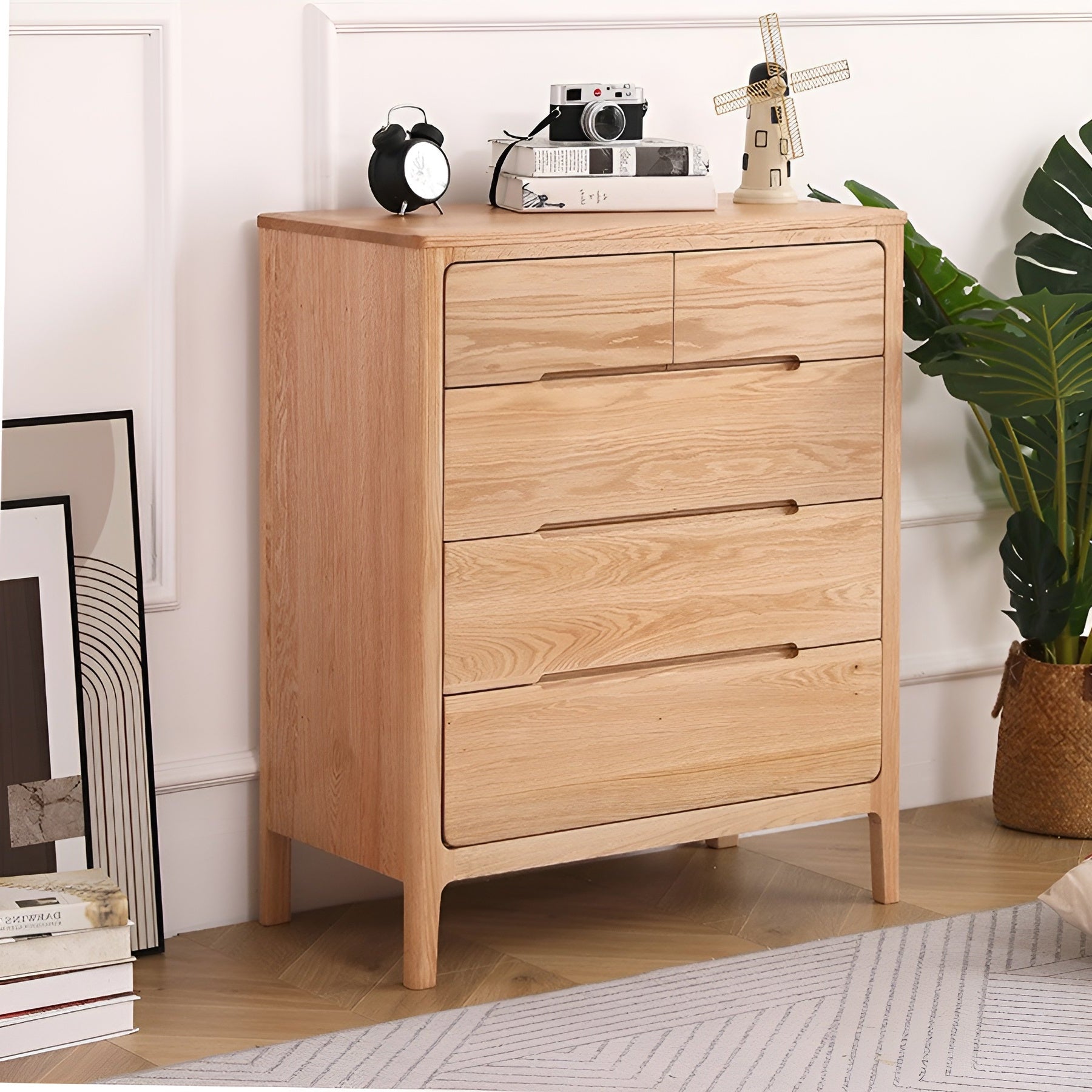 Seattle Natural Solid Oak 2+3 Chest of Drawers