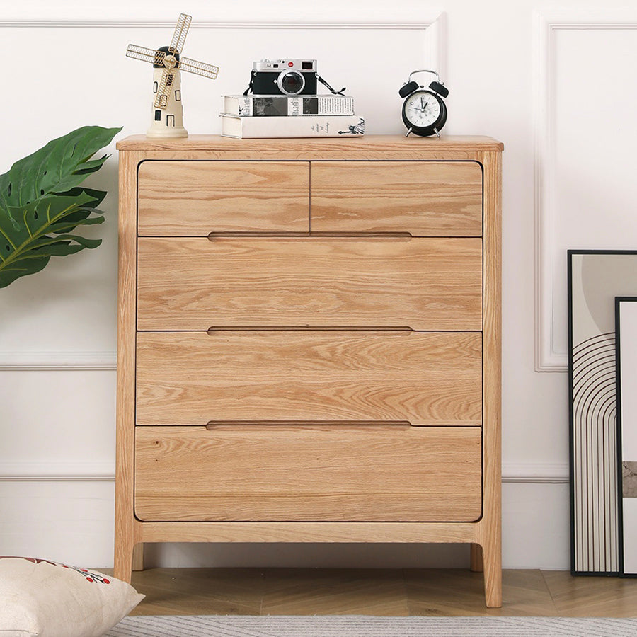 Seattle Natural Solid Oak 2+3 Chest of Drawers