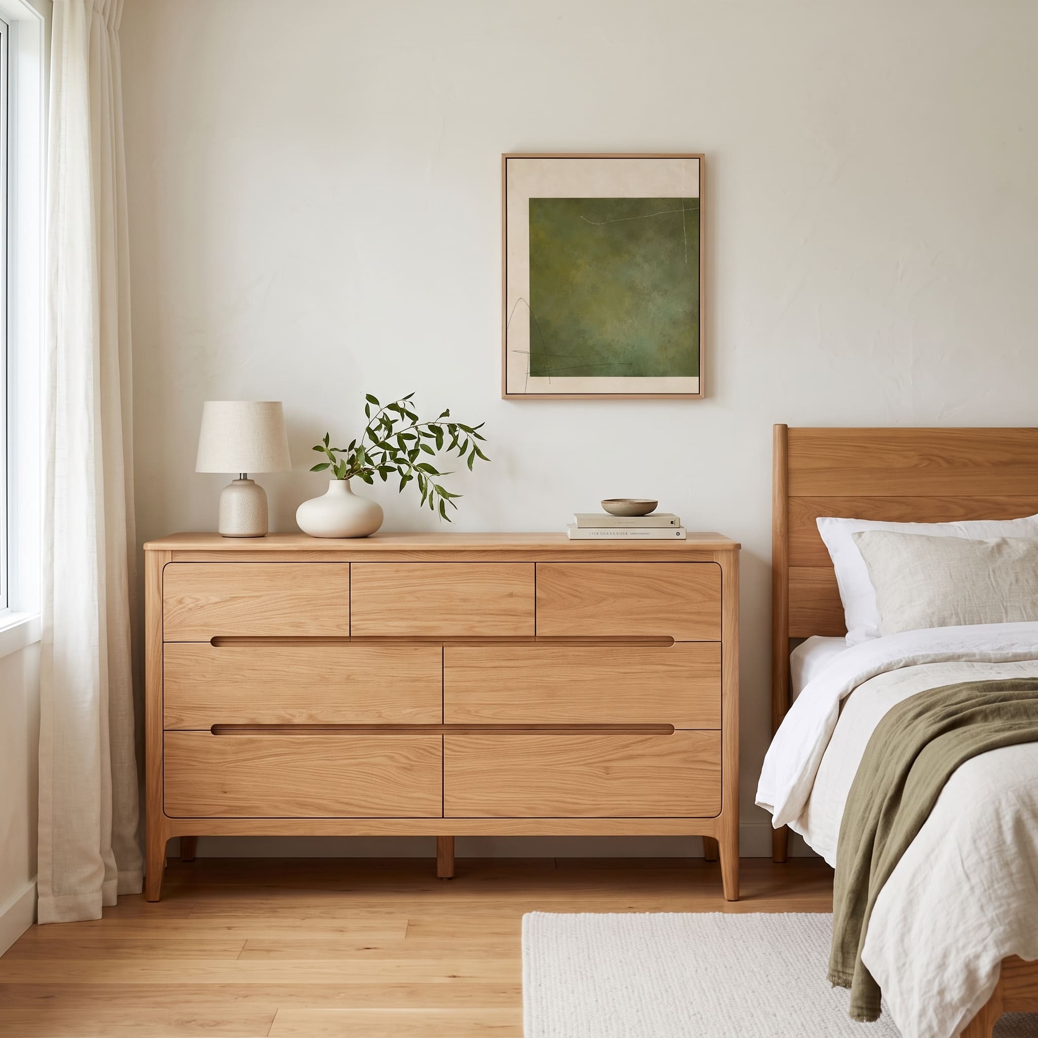 Seattle Natural Solid Oak 3+4 Chest of Drawers