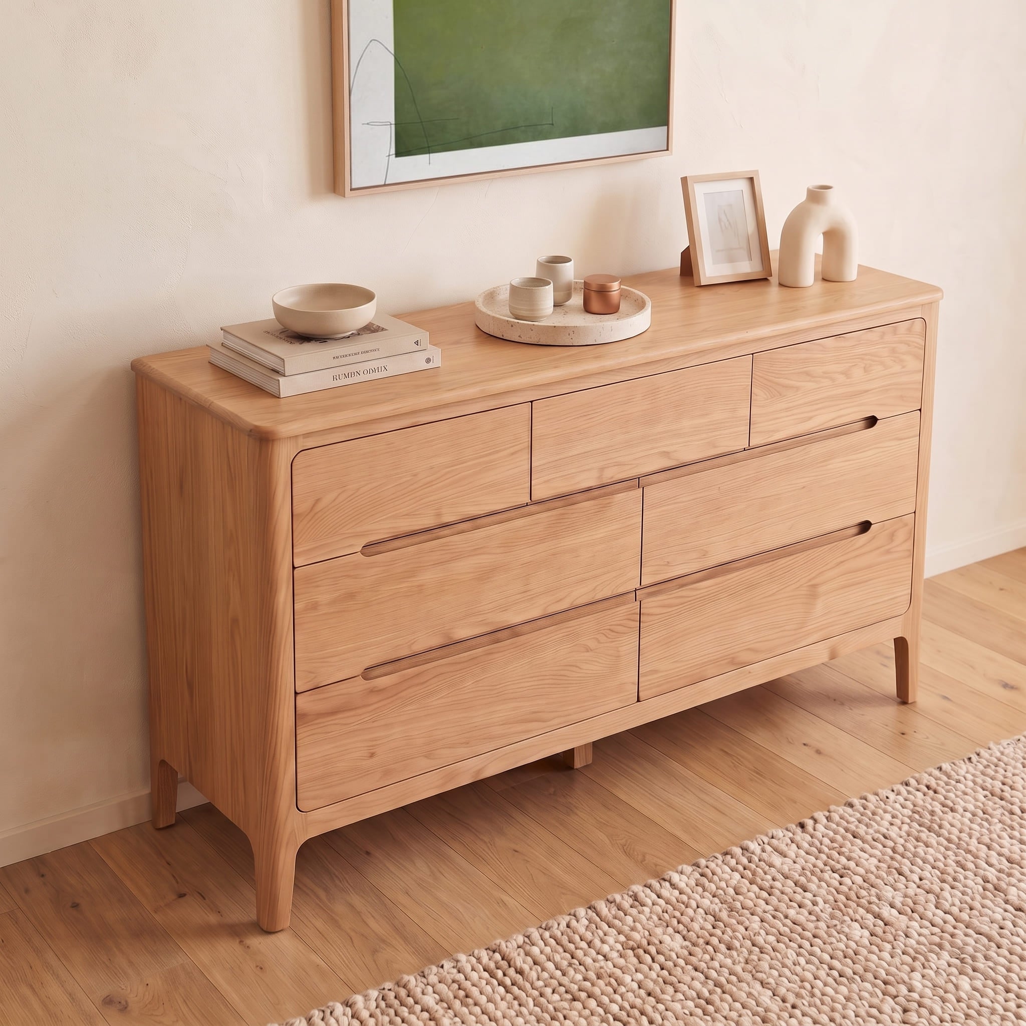 Seattle Natural Solid Oak 3+4 Chest of Drawers